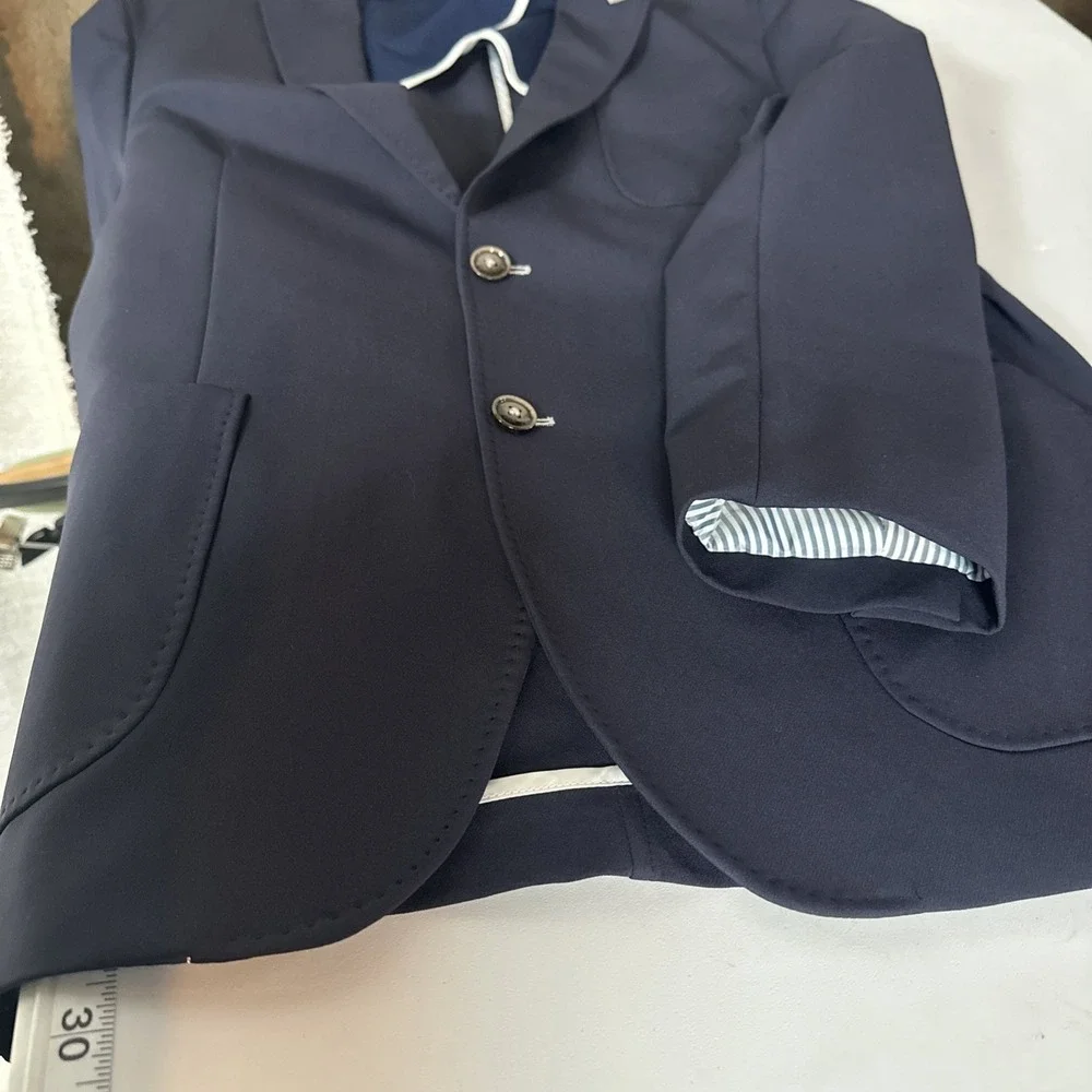 Blue Industry Navy Stretch Sport Coat Blazer Size 54 Modern Fit Travel Jacket